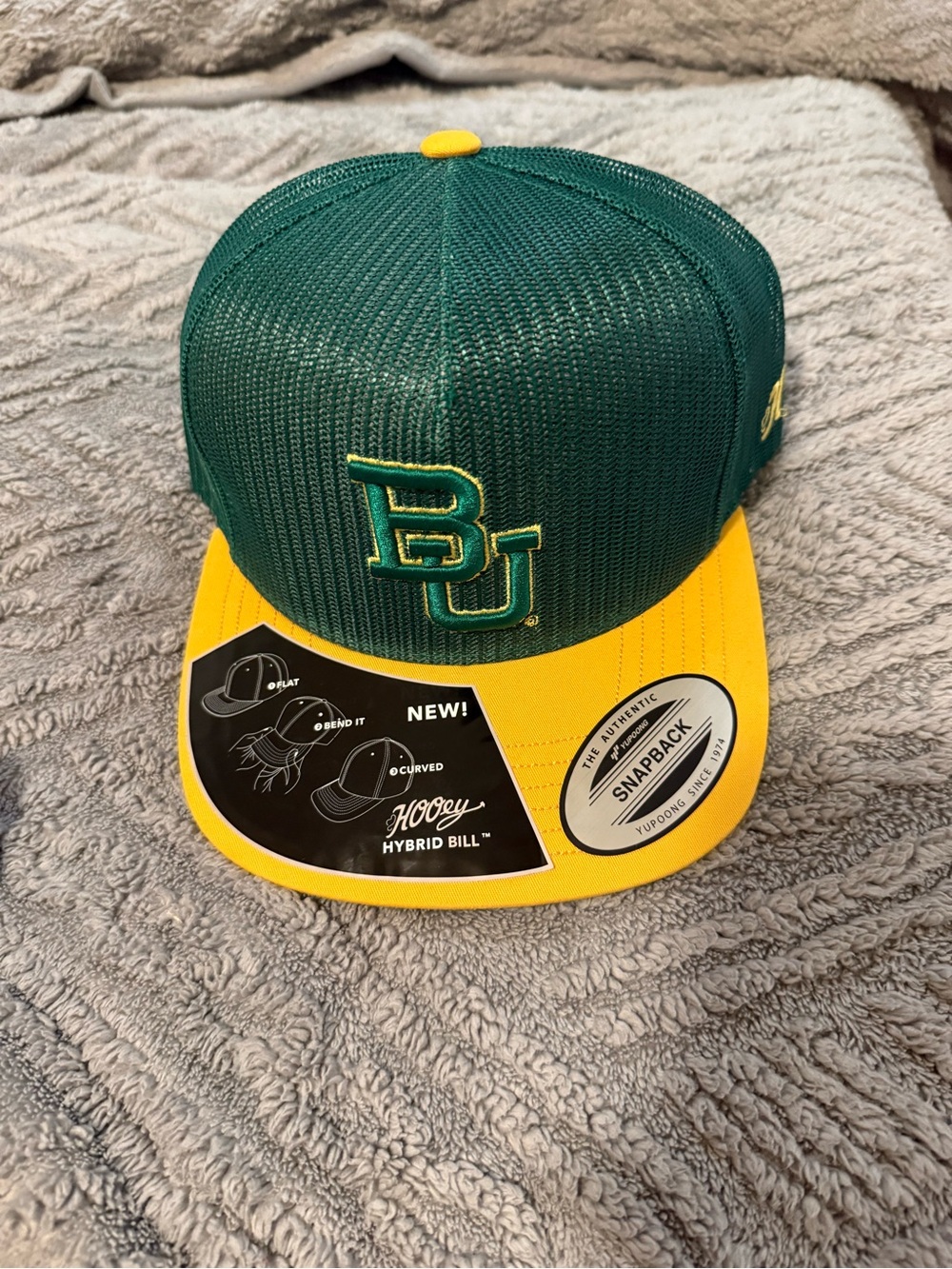 BU Green & Yellow Snapback Hat by 'BU'